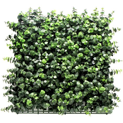 Mur Végétal Artificiel Intérieur Haie Artificielle Panneaux Muraux Toile de Fond Eucalyptus, 50 x 50 cm (1/5)