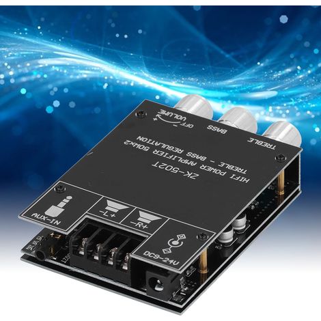 ZK-502T 50W x 2 Bluetooth-Vorverstärker-Audiomodul mit Höhen- und Bassregelung, Bluetooth- und AUX-Eingang (1/5)