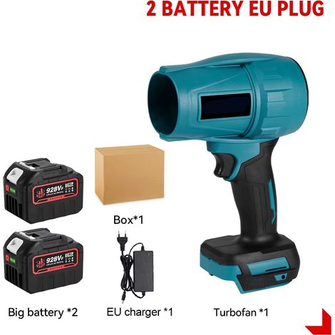 2000W 200 M/S ventilateur Turbo électrique sans fil souffleurs d'air à feuilles outil électrique de soufflage de poussière de neige pour broche de batterie Makita- 2x928VF Battery Set (1/5)