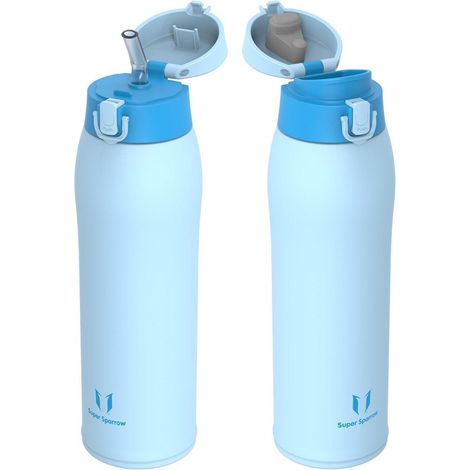 Trinkflasche Edelstahl Thermosflasche BPAFrei 950 ml M Hellblau (1/5)