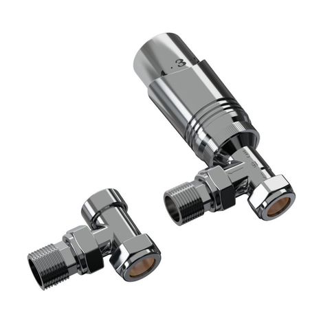FugaFlow Eccelente Acces Kit de raccordement radiateur universel - angle droit - chrome (1/4)