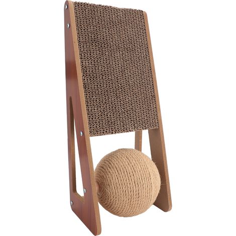 Griffoir pour chat avec structure stable protégeant les meubles, grand tapis à griffer avec balle pour l'intérieur de la maison (1/5)