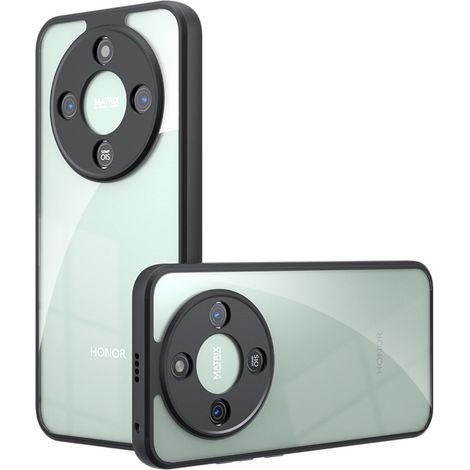 Étui hybride Fusion pour Honor Magic 8 Lite, transparent avec cadre noir (1/5)