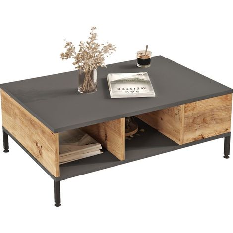 Table basse de salon avec étagère et compartiments de rangement Ydran (1/5)