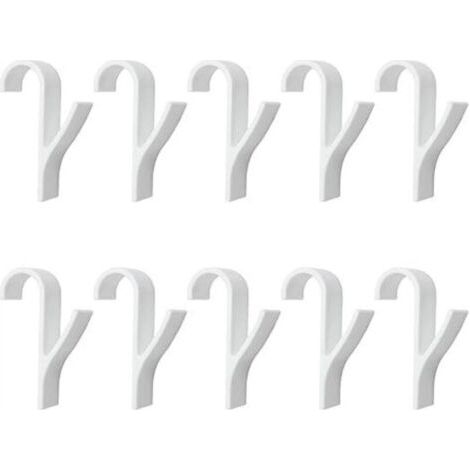 FENOPLASTICALot de 10 crochets pour radiateur, crochets en plastique blanc pour radiateur, crochets pour porte-serviettes, crochets pour serviettes de salle de bain, crochets pour salle de bain et cui (1/4)