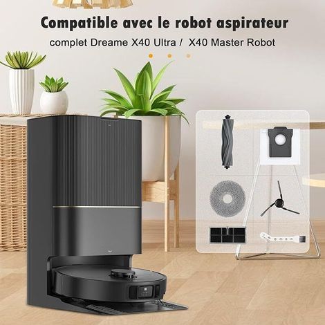 20 Zubehörteile für den Dreame X40 Ultra Complete / X40 Master / L40 Ultra Saugroboter. 1 Hauptbürste, 4 HEPA-Filter, 4 Tücher, 6 Staubbeutel, 4 Seitenbürsten, 1 Reinigungsbürste (1/5)