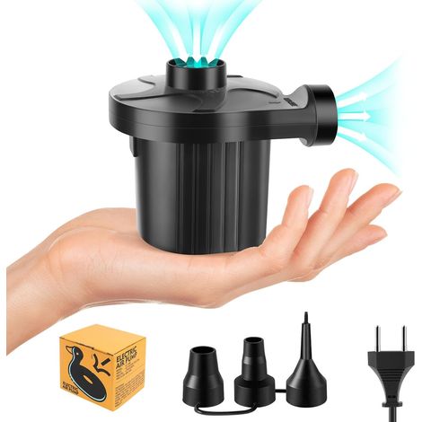 Elektrische Luftpumpe, 240 V/50 W Inflator Deflator, Mini-Elektro-Luftpumpe mit 3 Luftdüsen, elektrischer Inflator Deflator für aufblasbare Matratzen, aufblasbare Pools und Schwimmkreis