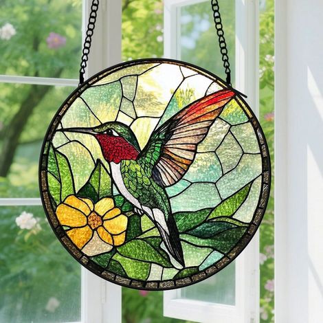 Capteur de Soleil en Vitrail Décoration Spirituelle pour Maison 9cm (1/4)