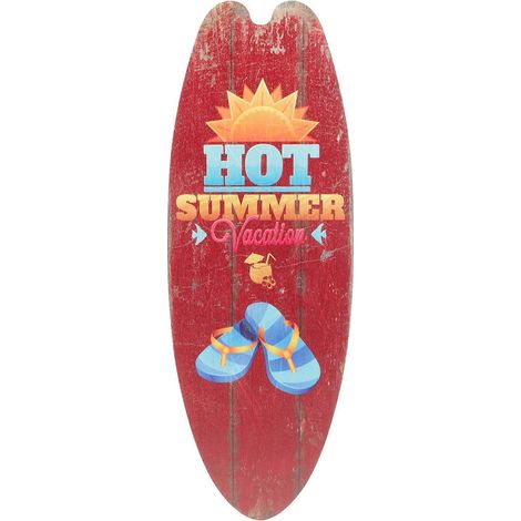 Décoration murale planche de surf, panneau en bois, ornement en bois, décoration planche de surf-45x16cm-Colorful