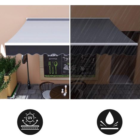 Tenda da sole, lega di alluminio, 300 x 250 cm, funzionamento manuale, protezione UV, impermeabile. (1/5)