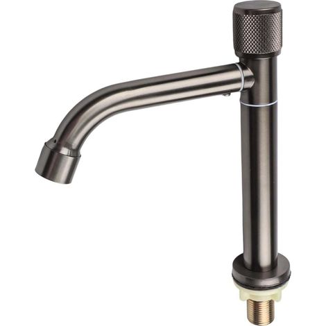 Robinet de lavabo, gris, pour salle de bain et meuble-lavabo (1/5)