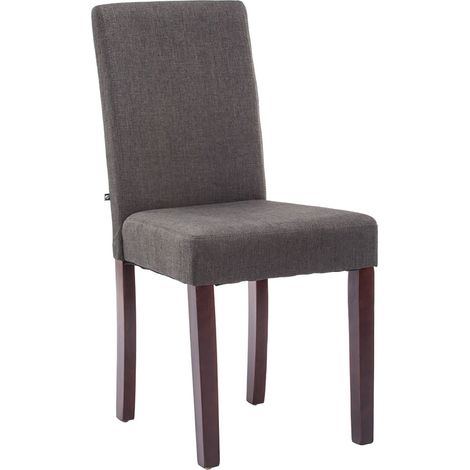 Chaise de salle à manger x1 design moderne en tissu gris foncé et pieds en bois marron 100002029 (1/5)