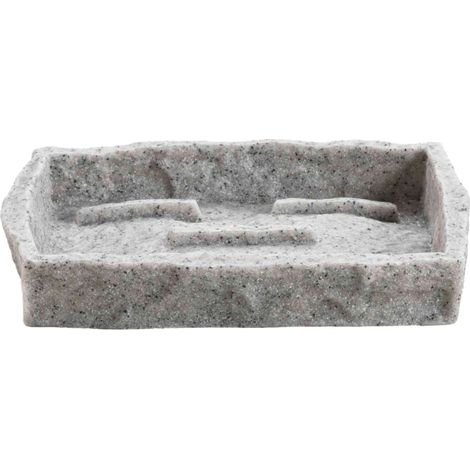 Porte-savon - Effet minéral salle bain Gris 14x10x3 cm