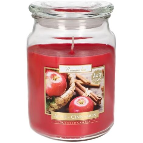 Grande bougie parfumée parfumée en verre avec couvercle Apple Cannelle Idée cadeau Aromathérapie Bougies décoratives Durée de combustion jusqu'à 100 heures-NANOTEH (1/5)