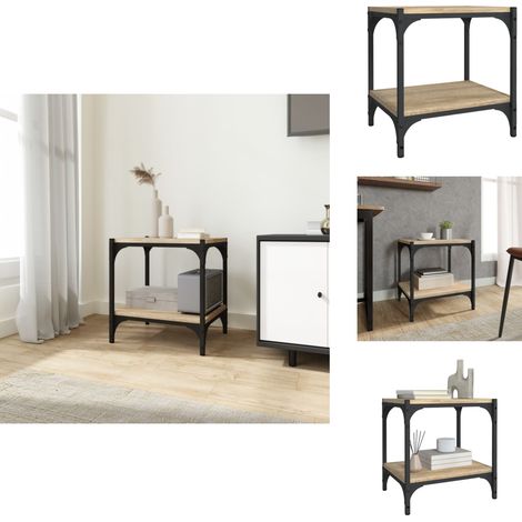 TV-Schrank Sonoma-Eiche 40x33x41 cm Holzwerkstoff und Stahl - Industrieller TV-Schrank - Holzwerkstoff Möbel - TV Stand - Fernsehtisch - Regal (1/5)