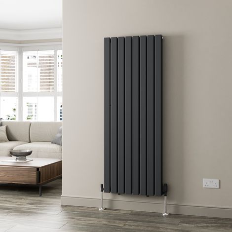 Anthracite Designer Radiator Vertical Horizontal Flat Panel 1600 x 605mm Double Panel