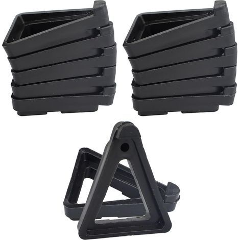 Lot de 24 pieds de pot de fleurs invisibles pour pot de fleurs triangulaires pour intérieur et extérieur, supports de pots de fleurs en terre cuite pour petits et grands pots de fleurs (noir) (1/5)