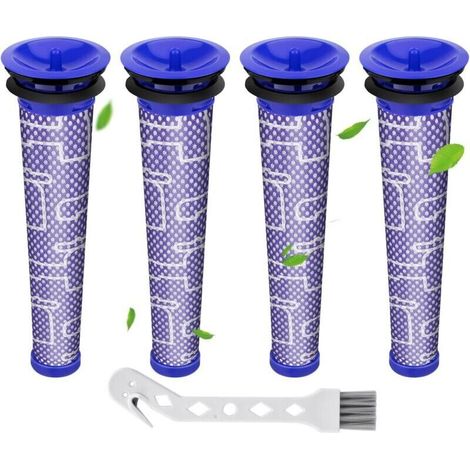 Lot de 4 filtres de rechange pour aspirateur Dyson DC58 DC59 V6 V7 V8 - Tête de filtre lavable pour aspirateurs Dyson - 4 filtres de rechange 965661-01