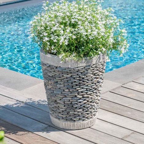 Pot bac jardinière conique galet 50cm (1/5)