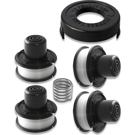 Bobines de rechange pour Black & Decker - Bobines pour débroussailleuse (4 bobines + 1 capuchon + 1 jeu de ressorts) (1/5)