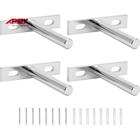 4 Pcs Fixation Invisible pour Étagère Mural en Bois, 100mm Supports Étagères Flottante avec Vis de Montage (1/4)