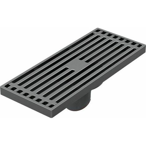 Bodenablauf, langer unsichtbarer Bodenablauf, Bodenablauf komplett aus Kupfer, 8x20 Tauchbodenablauf (gerade schwarz)
