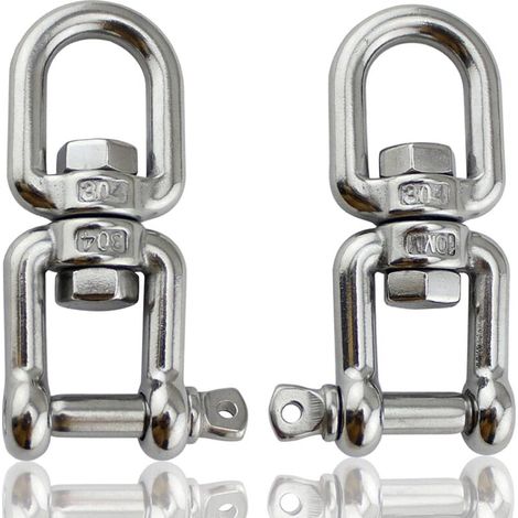 M8-2 pièces Manille De Levage, Manille Inox, Anneau Pivotant œIl à œIl, pour Chaise Suspendue, Sac de Sable, Industrie, Voyages, Pêche, Outils D'alpinisme (1/5)