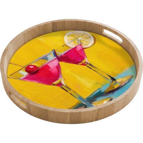 BANDEJA Vasos - Cóctel - Limón - Cereza 50x50 cm