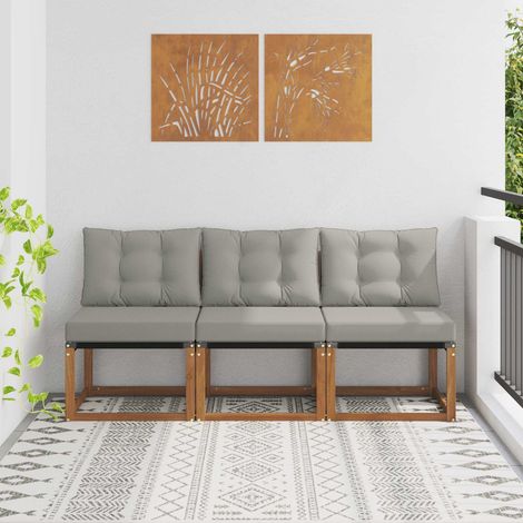 vidaXL 3 Piece Outdoor Middle sofa