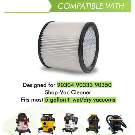 Filtro HEPA recambio para 90304 90350 5 galones y grandes accesorios aspiradora seco húmedo (1/4)