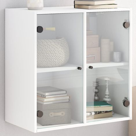 Wall Cabinet with Glass Doors White 68x37x68.5 cm vidaXL (1/5)