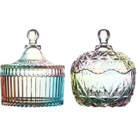 Lot de 2 bocaux en verre hermétiques pour aliments secs, bonbons et snacks. (1/3)