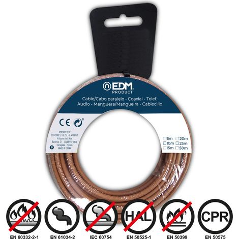 Avvolgicavo flessibile da 4 mm marrone senza alogeni da 50 m