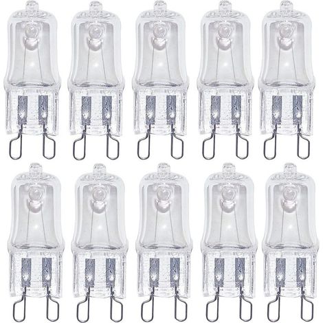 Lot de 10 ampoules halogènes G9 pour four à micro-ondes 230 V 25 W [Classe énergétique G] (1/4)