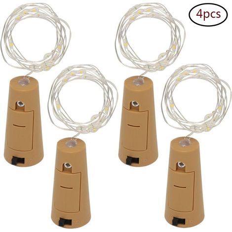 Guirlande lumineuse JRing 16 pièces, 20 LED, 2 m, blanc chaud, en liège, idéale pour décorer bouteilles de vin, veilleuses, décorations DIY, fêtes, jardins, Noël, Halloween, mariages (1/5)