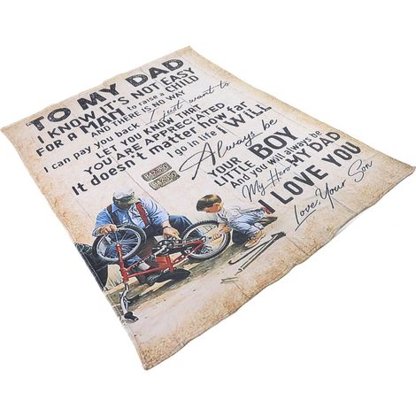 Couverture personnalisée pour Papa - Cadeau de Fête des Pères avec lettres enveloppe, plaid doux 150x220cm pour canapé ou sieste (1/5)