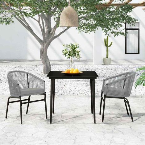 vidaXL Juego de comedor de jardín 3 piezas gris (1/5)