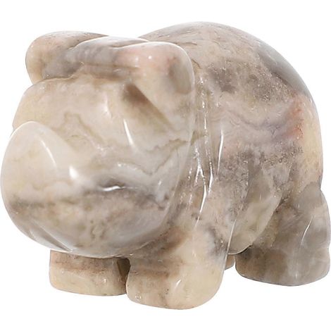 Ornement en pierre naturelle représentant un cochon - Statuette de cochon exquise - Adorable figurine de cochon-2.5X1.8X1.8CM-Khaki