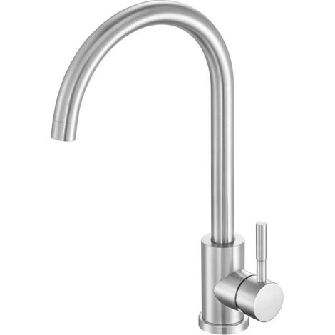Mitigeur evier ou lavabo inox brossé (1/4)