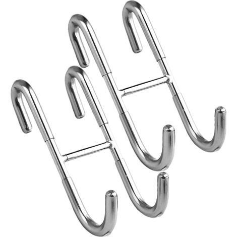 Set aus zwei Haken für Doppeltüren, ideal zum Aufhängen von Handtüchern und anderen Aufbewahrungsaccessoires.