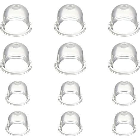 Juego de 12 copas de carburador (19 mm y 22 mm), bomba de cebado de combustible, inyector de combustible de gasolina para motosierra, soplador, cortacésped (transparente) (1/5)