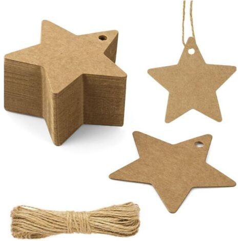 Pair Lot de 60 Etiquette Prix 66cm, Étiquettes de Prix En Papier, Étiquettes avec Fil en Papier Vierges Inscriptibles, Etiquette Krafts pour Vêtements, Bijoux, Garages, Fournitures et Cadeaux (1/5)
