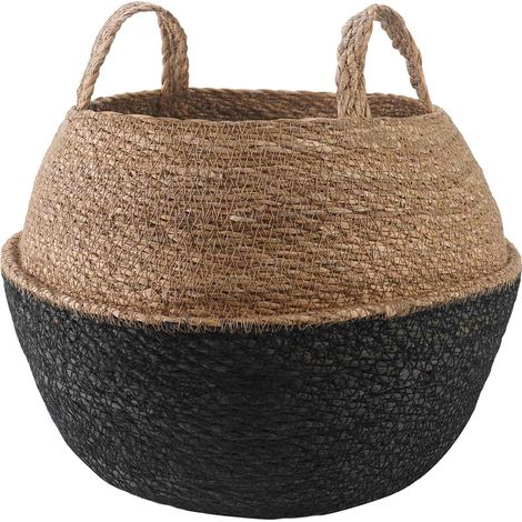 Teenpull – Pflanzenkübel mit Griffen Schwarz Ø 45 x 36 cm 100% Seegras (1/5)