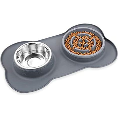 Gamelle Anti Glouton Chien Chat 3 en 1, Gamelle d'alimentation Lente avec Base Antidérapante, favorise Une Alimentation Saine, pour Petit Moyen Animal Domestique (1/5)