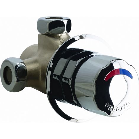 Presto – Mitigeur de douche monocommande temporisé – Corps laiton nickel-chrome – Bouton poussoir ergonomique – Résistant à la corrosion et à l'entartrage