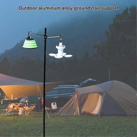 Support de lampe de camping, trépied, support de lanterne, douille de lampe détachable, accessoires de camping portables (1/5)