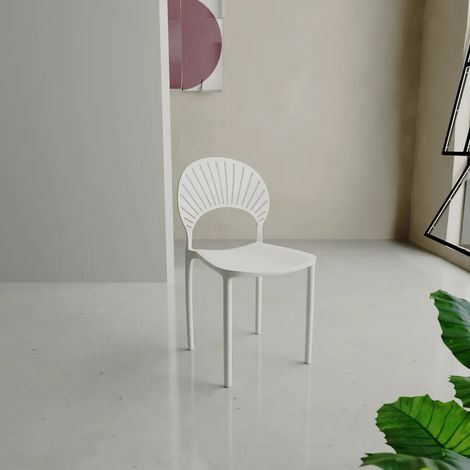 Chaise empilable en polypropylène blanc Alba