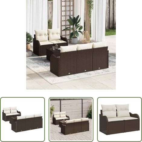 vidaXL Poly-Rattan - Gartensofa-set Braun Poly-Rattan (1/5)