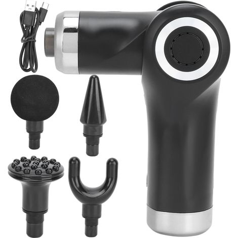 Pistolet de massage musculaire profond pliable portable électrique (Noir) - Relaxant musculaire, usage sportif (1/5)