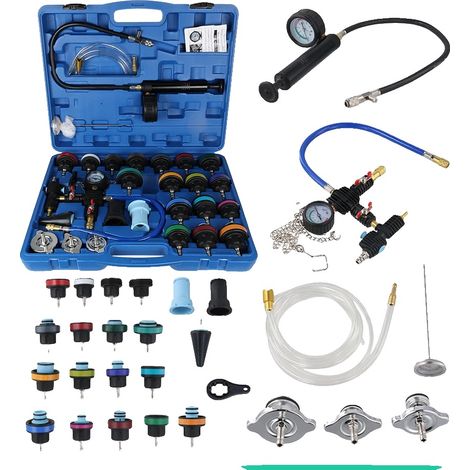 Kit de testeur de pression de liquide de refroidissement, détection de fuites, fonction de remplissage sous vide, 28pcs (1/2)